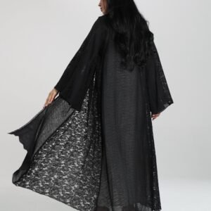 E14-عبايه مناسبات بالدانتيل بسيطه وناعمه